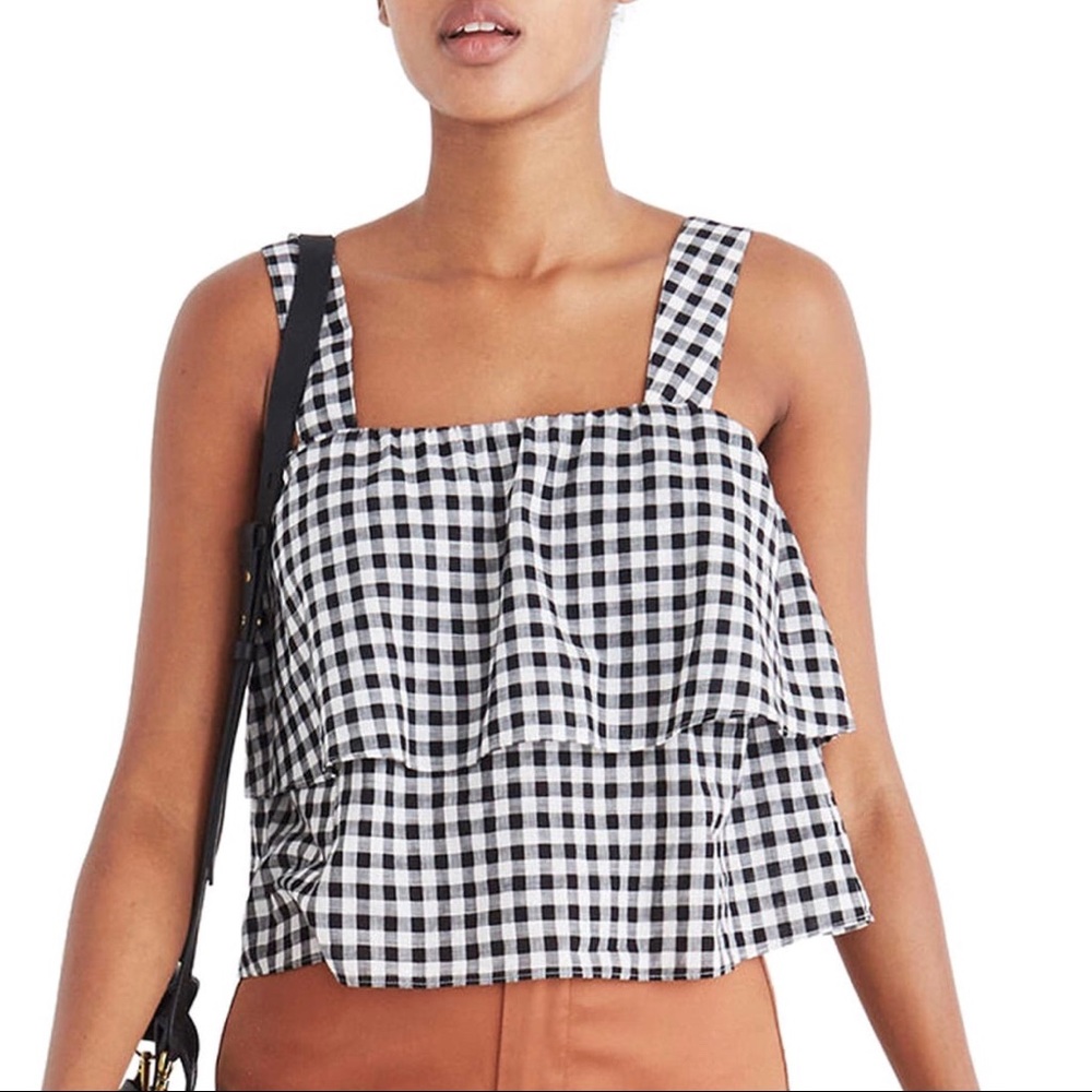 Madewell gingham tiered tank